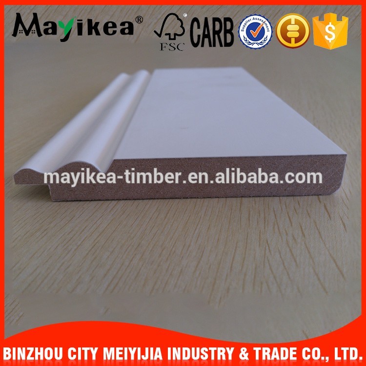 Home decorative skirting moulding waterproof veneer wrapped mouldings mdf skirting