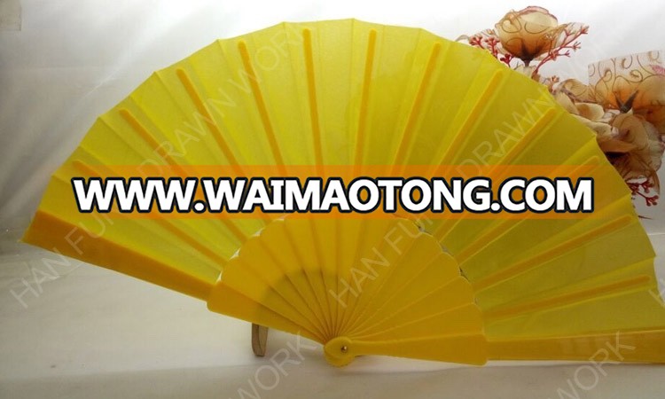 customized logo printed foldable hand fan plastic