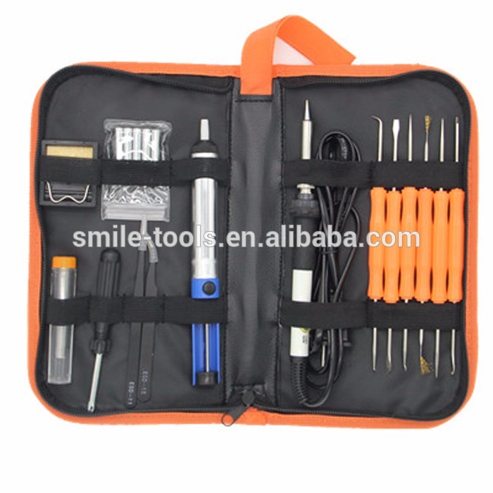 Electric Soldering Iron Tool Kit Tin Wire Desoldering Pump Tweezers Screwdrivers Iron US/EU Type