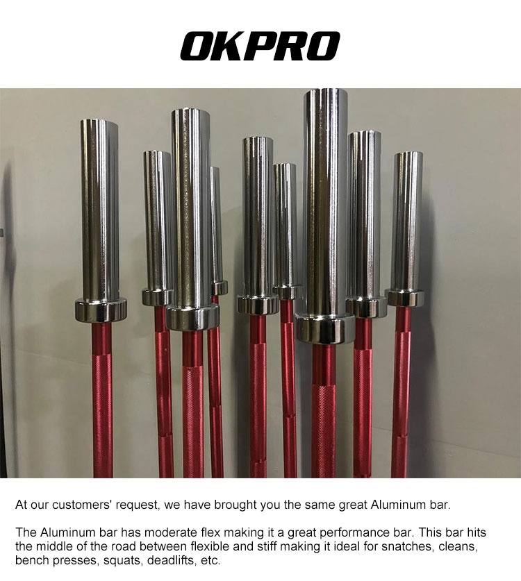 OKPRO Gym Fitness Aluminum Bar Powerlifting Weightlifting Barbell Bar