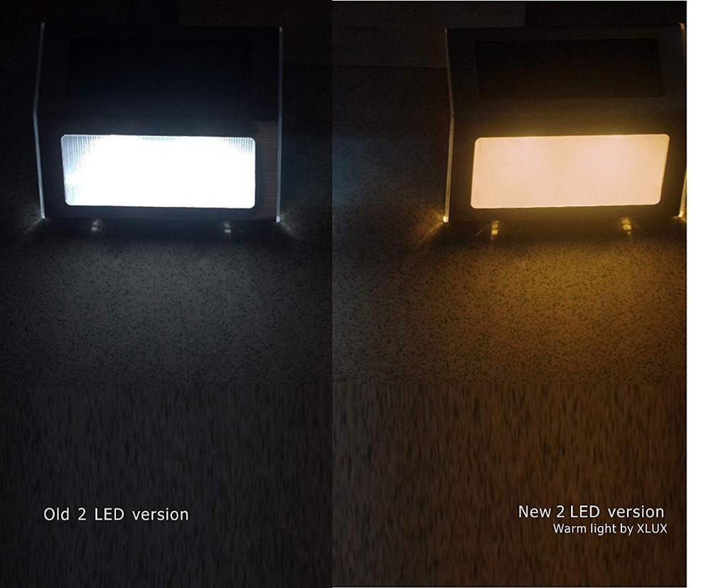 2018 new 3pcs LED outdoor warm white color solar step wall light lamp