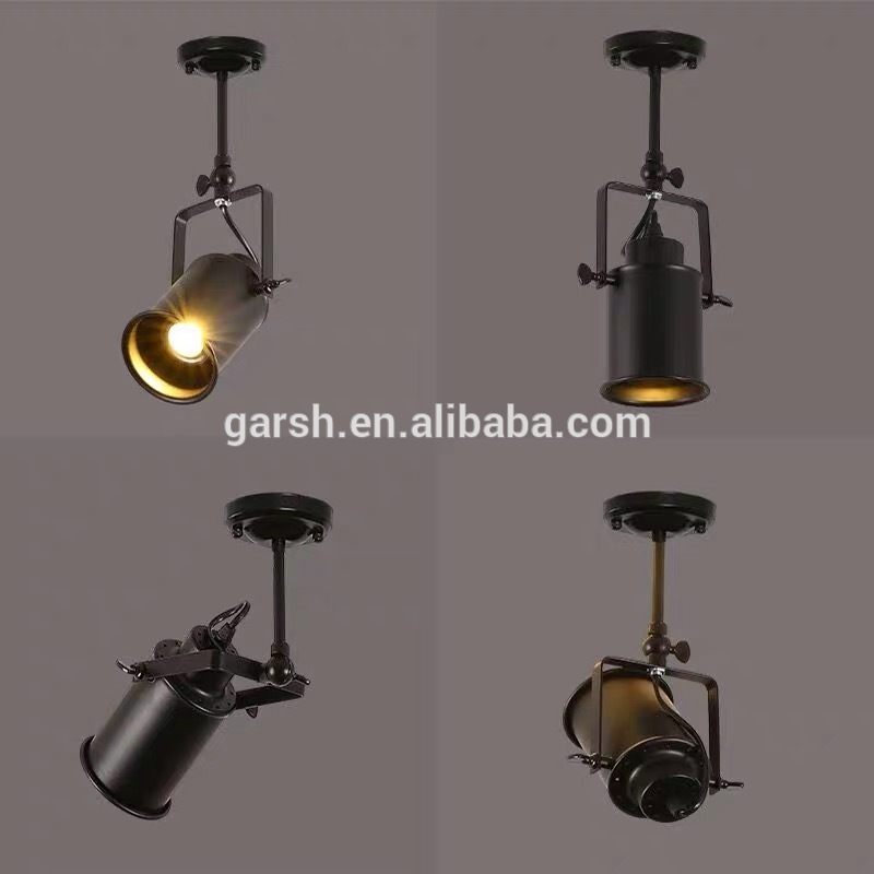 Shop Decoration Industrial Iron Ceiling Lamp Retro Loft Track Lighting