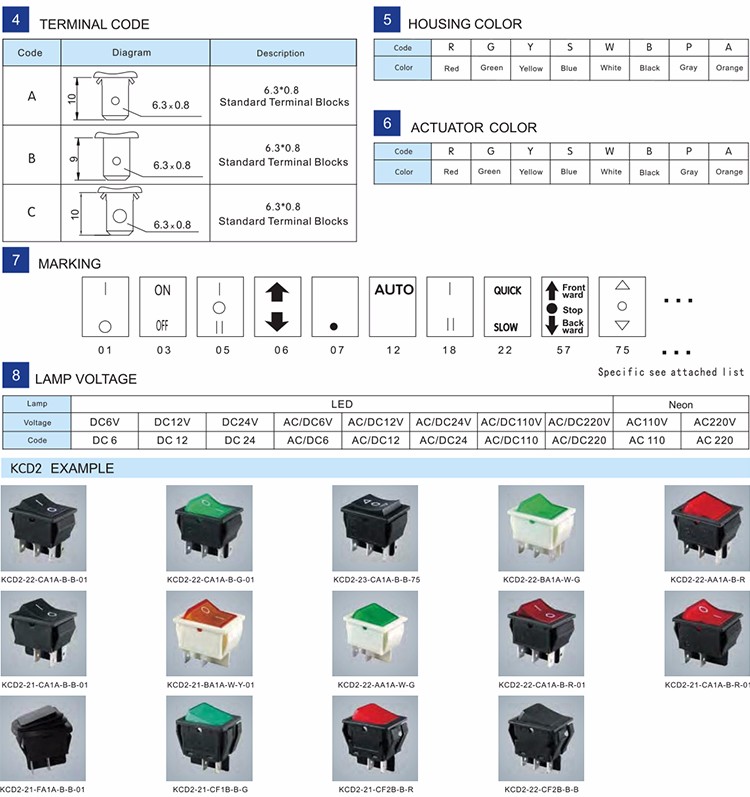 KCD waterproof 15a 125vac rocker switch