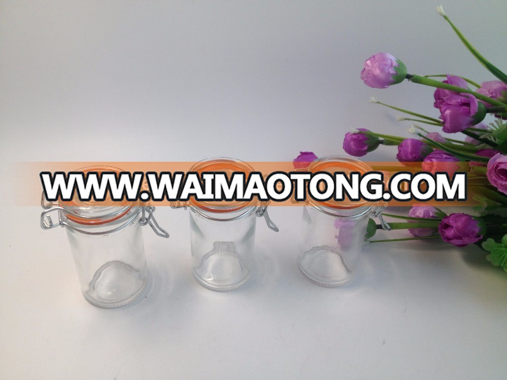 Wholesale 80ml mini airtight storage containers for glass storage jars with airtight lids