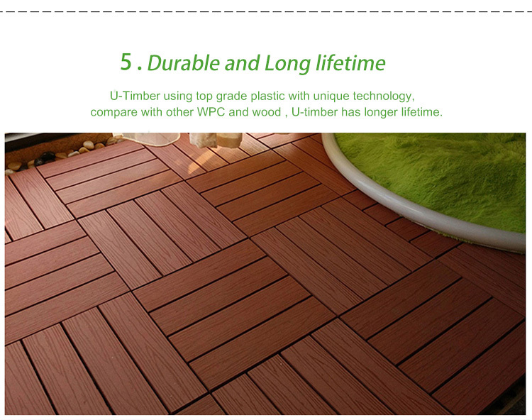 DIY WPC roof garden decking tile 300*300mm