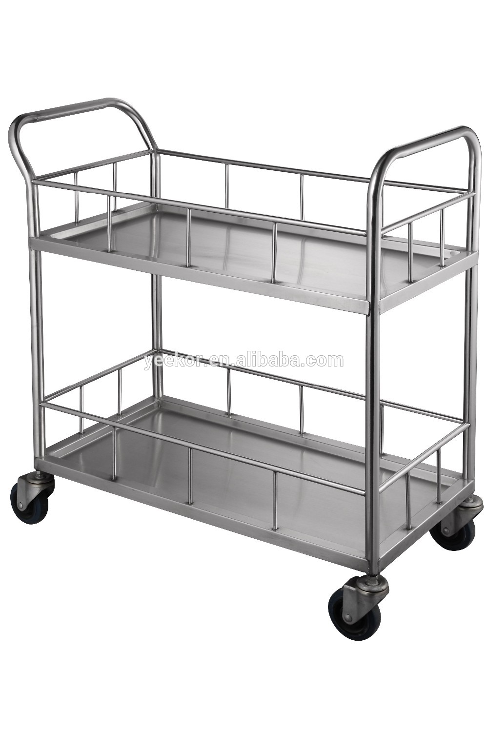 restaurant hotel commercial 2 tiers stainless steel kitchen food service trolley buffet trolley