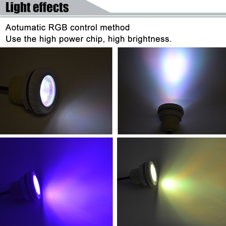 12V Blue RGB White IP68 Spa Pond lamp Embedded Concrete Vinyl Pool LED Underwater light