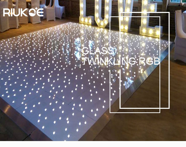 High density easy assembly portable pure Acrylic Starlit white/black dance floor