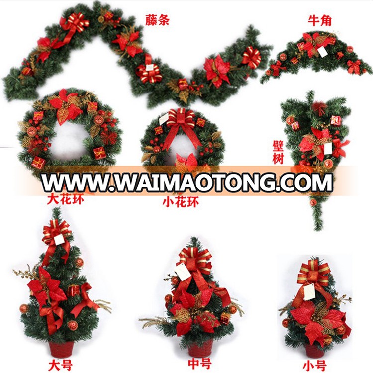 PVC upside down christmas tree xmas home hanging wall decoration