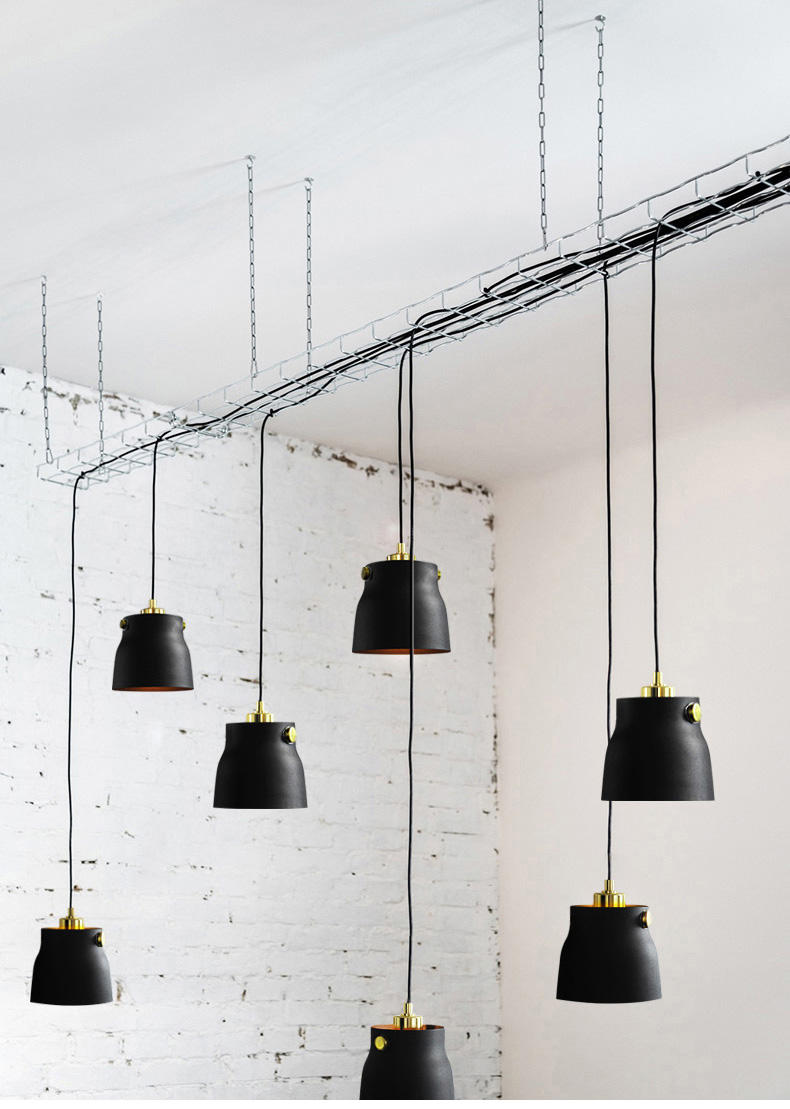 Metal Black Painted pendant light With  E27 Lampholders single Metal creative Hanging Lamp