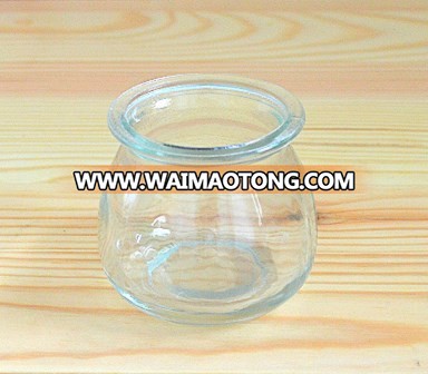 Yogurt pudding clear small glass bottle with safe plastic cap