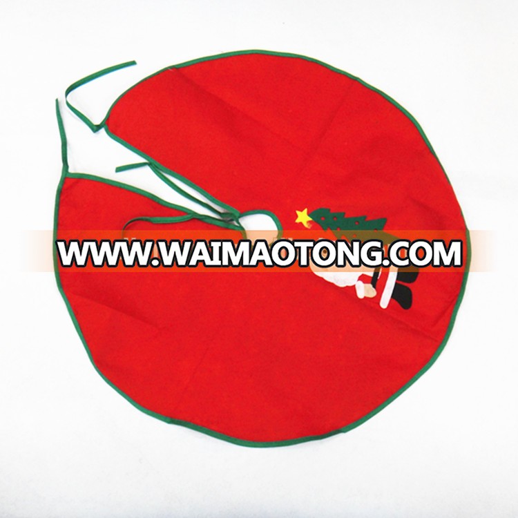 Wholesale customize 60 cm red christmas tree skirt with green line santa for chritsmas decoration