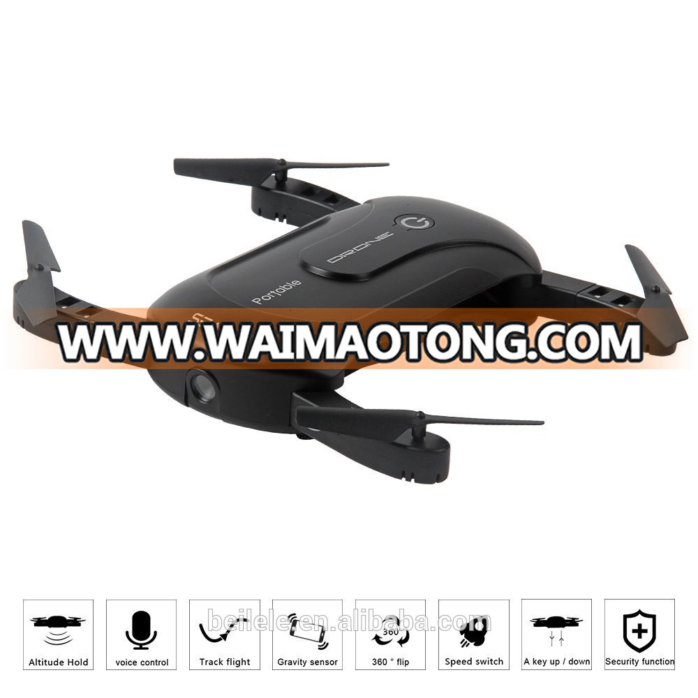 BLLRC T906W Foldable aircraft Wifi Phone Control Quadcopter with 0.3MP HD camera 360 degree rotation A key to return,Black