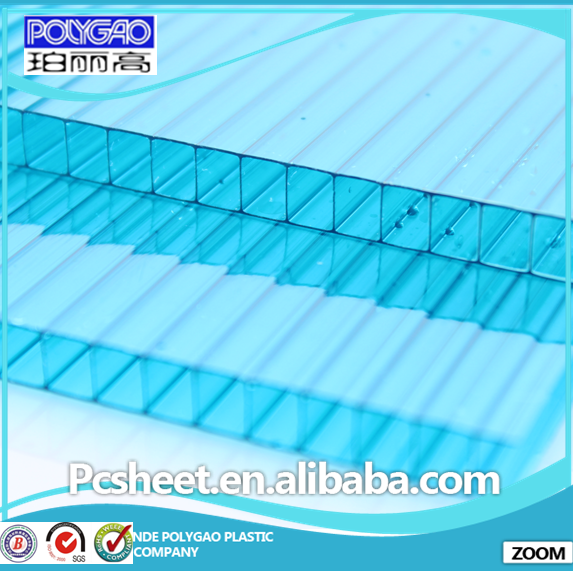 Bayer and GE 100% virginal material hollow pc sheet used in swimming pool