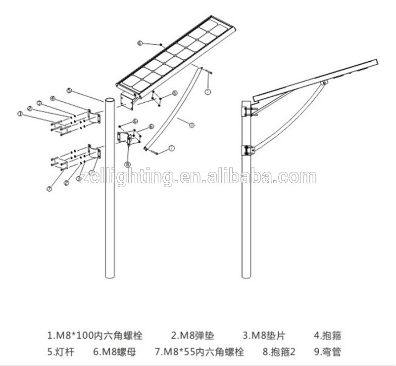 Outdoor IP65 dc12v green power portable street solar led light