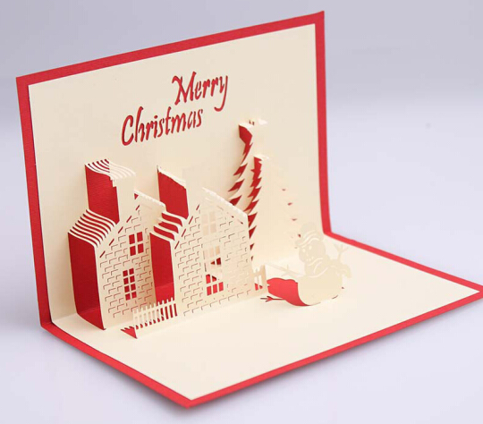 Cheap Price Wholesale Printing Christmas Card 3d Greeting Card