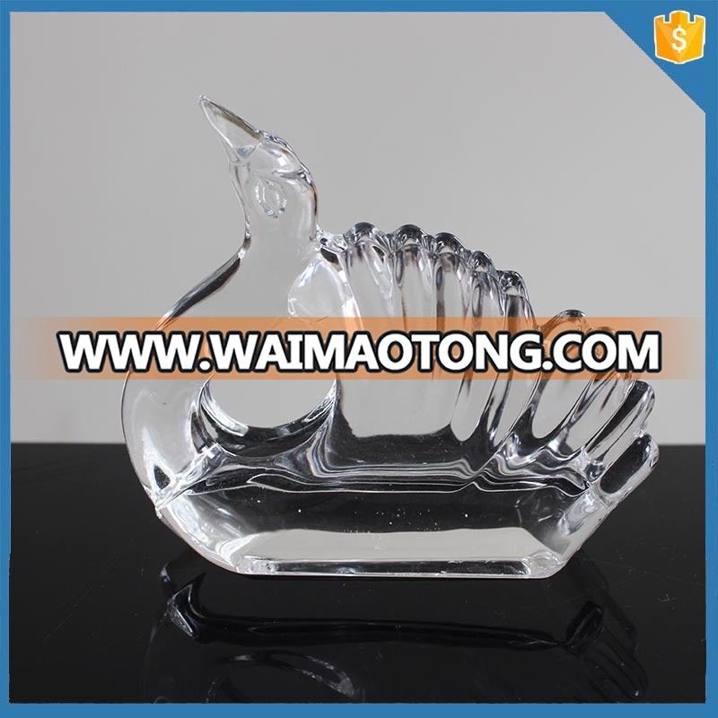 LXHY-N001 Animal shape swan Crystal Glass napkin holder for wedding