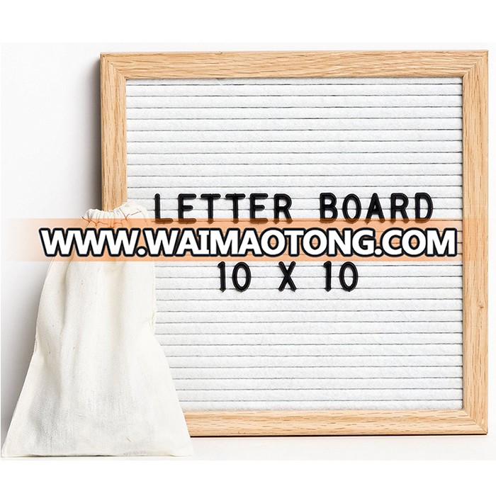 slotted felt letter board 10 x 10 inch black