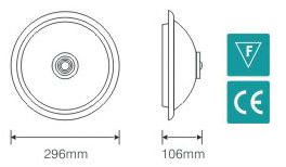 12W Infrared PIR Sensor LED Light Lamp with Motion Detector, Glass cover led ceiling light with infrared motion sensor