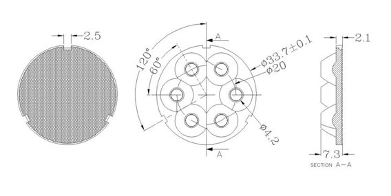 XP XT 6 in 1 multi len for led downlight DK3440-6H1-Z