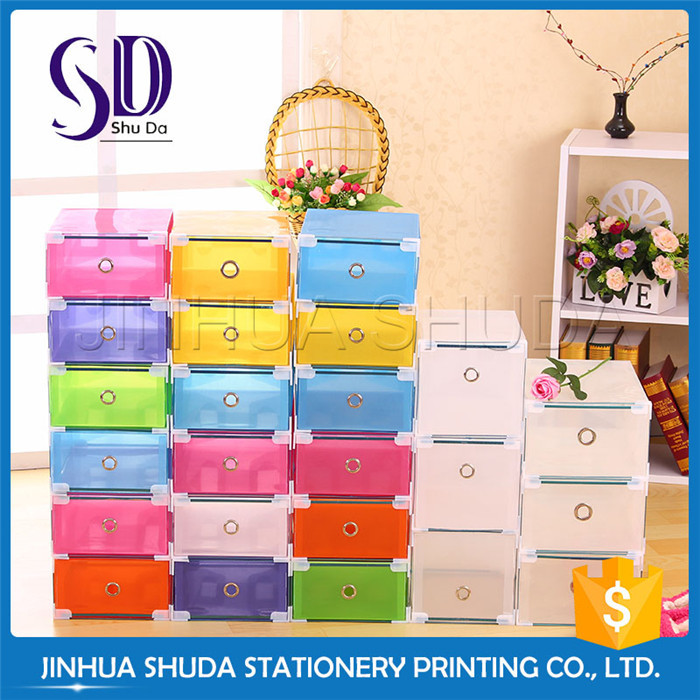 Factory Price Cheap plastic Clear PP Plastic Shoe Box drop front shoe box