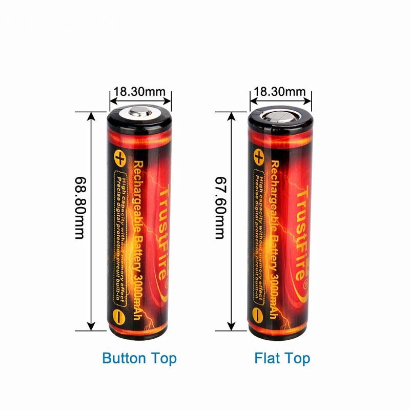 TrustFire 18650 3000mAh 3.7V Li-ion Rechargeable Battery with Protection PCB (1 pair)