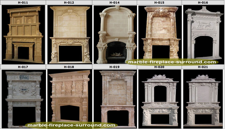 Freestanding Custom Size Stone Statue Carving Natural White Marble Fireplace Mantel For Sale