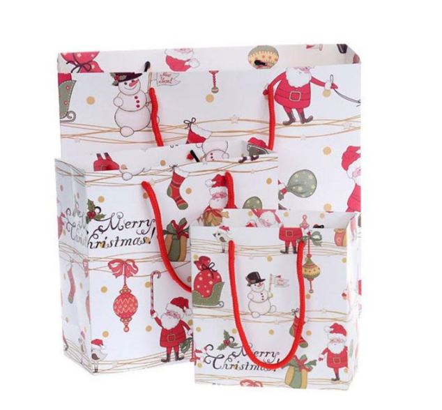 Christmas Paper Gift Bags With Handle For Cookies Shopping Bag