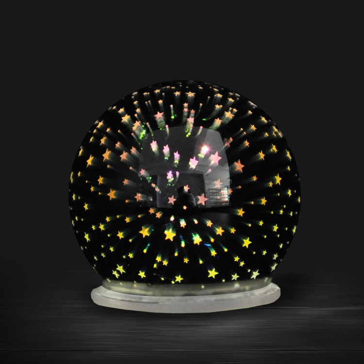 Large vintage led 3D glass christmas globe xmas gift ideas baubles with star patterns