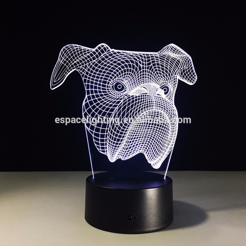 Fancy Deco touch swich bulldog 3D LED table lamp