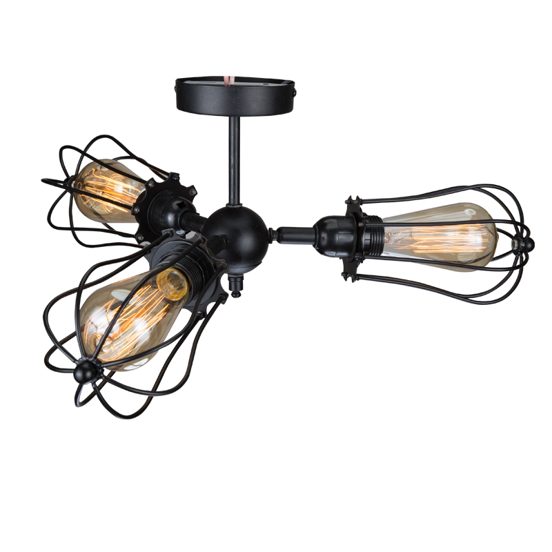 3-Light Chandelier Matt Black Modern Ceiling Light Industrial Pendant Lighting NS-125437