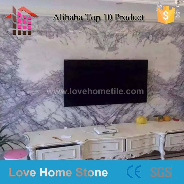 Bookmatch purple lilac marble for background wall