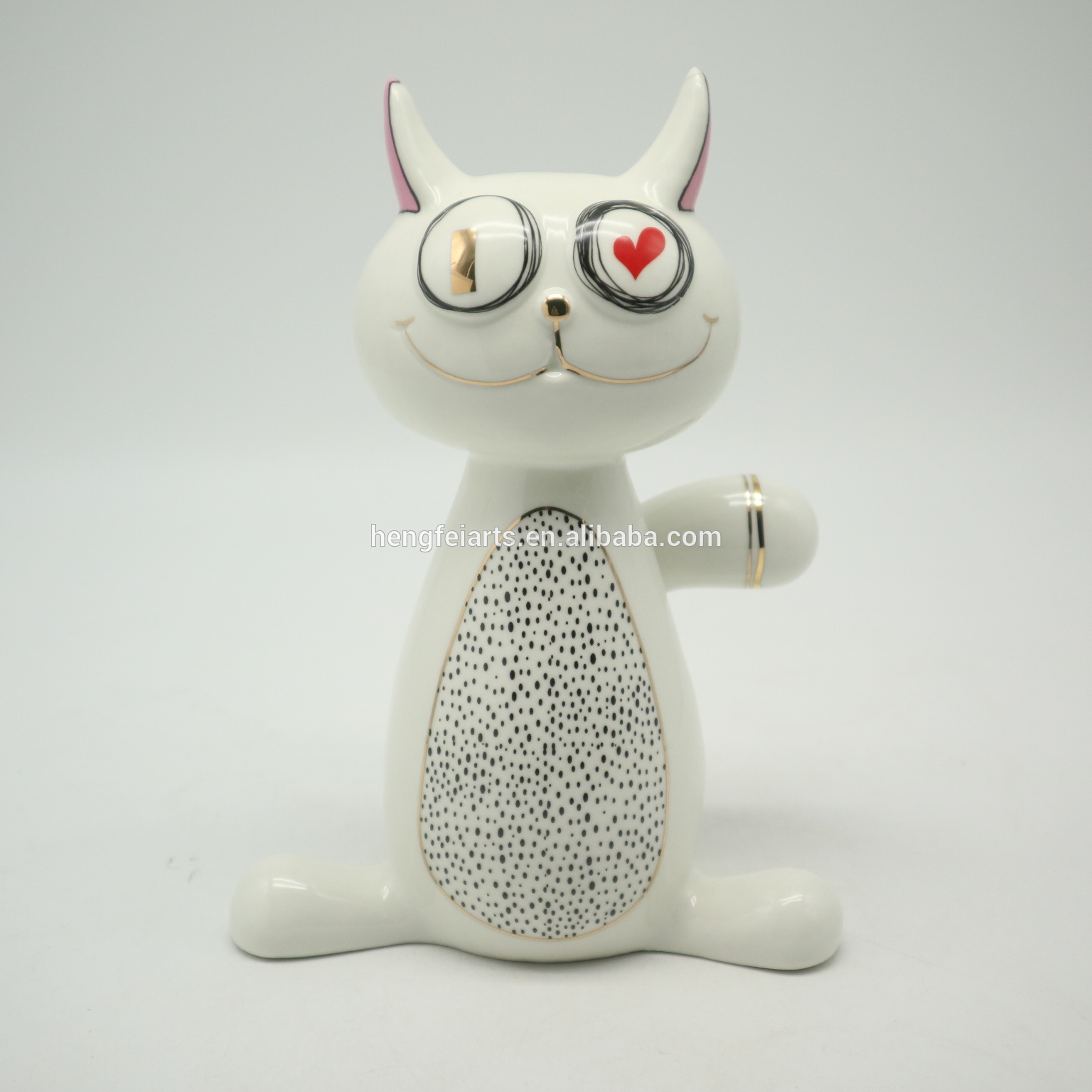 Hot Selling Custom Cute Ceramic Cat Shape Money Bank Toys for Child Gift