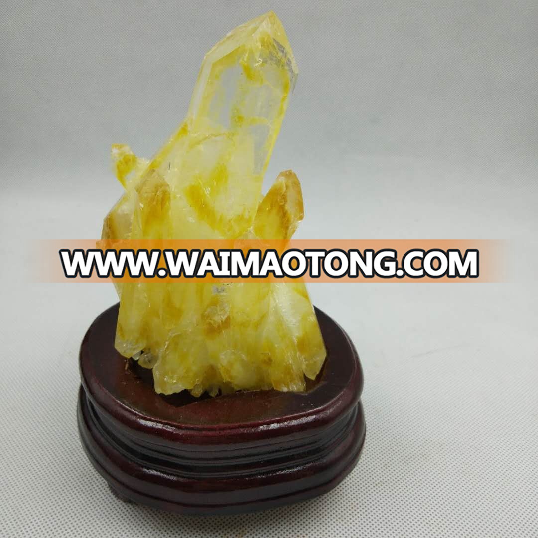 Natural yellow Citrine Crystal Clusters for Decoration