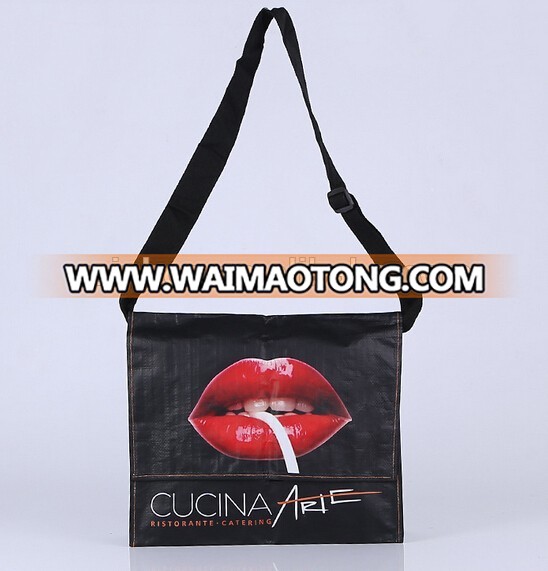 Supply cheap eco-friendly logo printed laminated fashion pp zipper bag for promotion