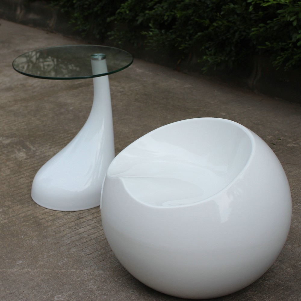 Fiberglass colorful modern round outdoor Teardrop Coffee Table