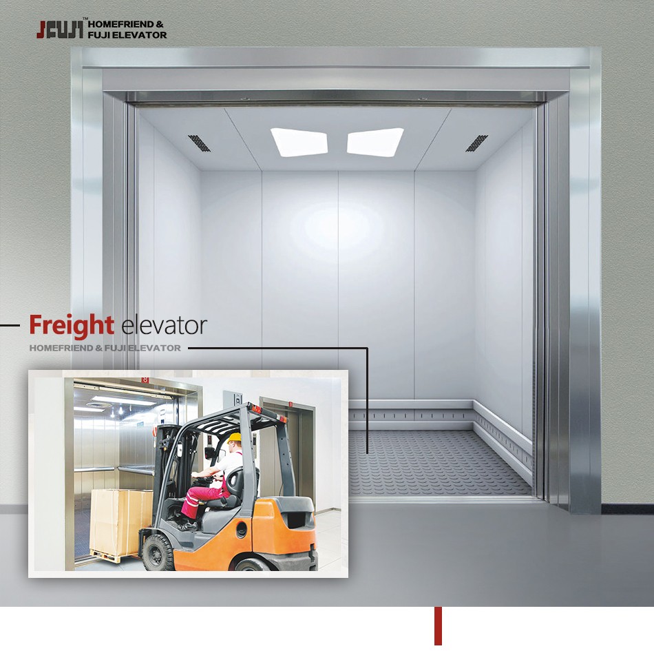 CE ISO 2000kg JFUJI VVVF AC type Safety good price of freight elevator, cargo elevator