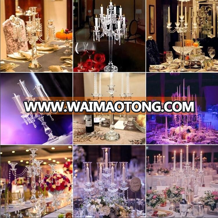 luxury European crystal clear single head candle wedding decoration elegant table favor home hotel decoration