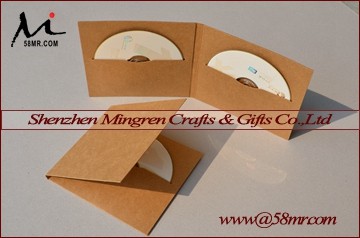 cheaper white Kraft paper CD DVD sleeve folio