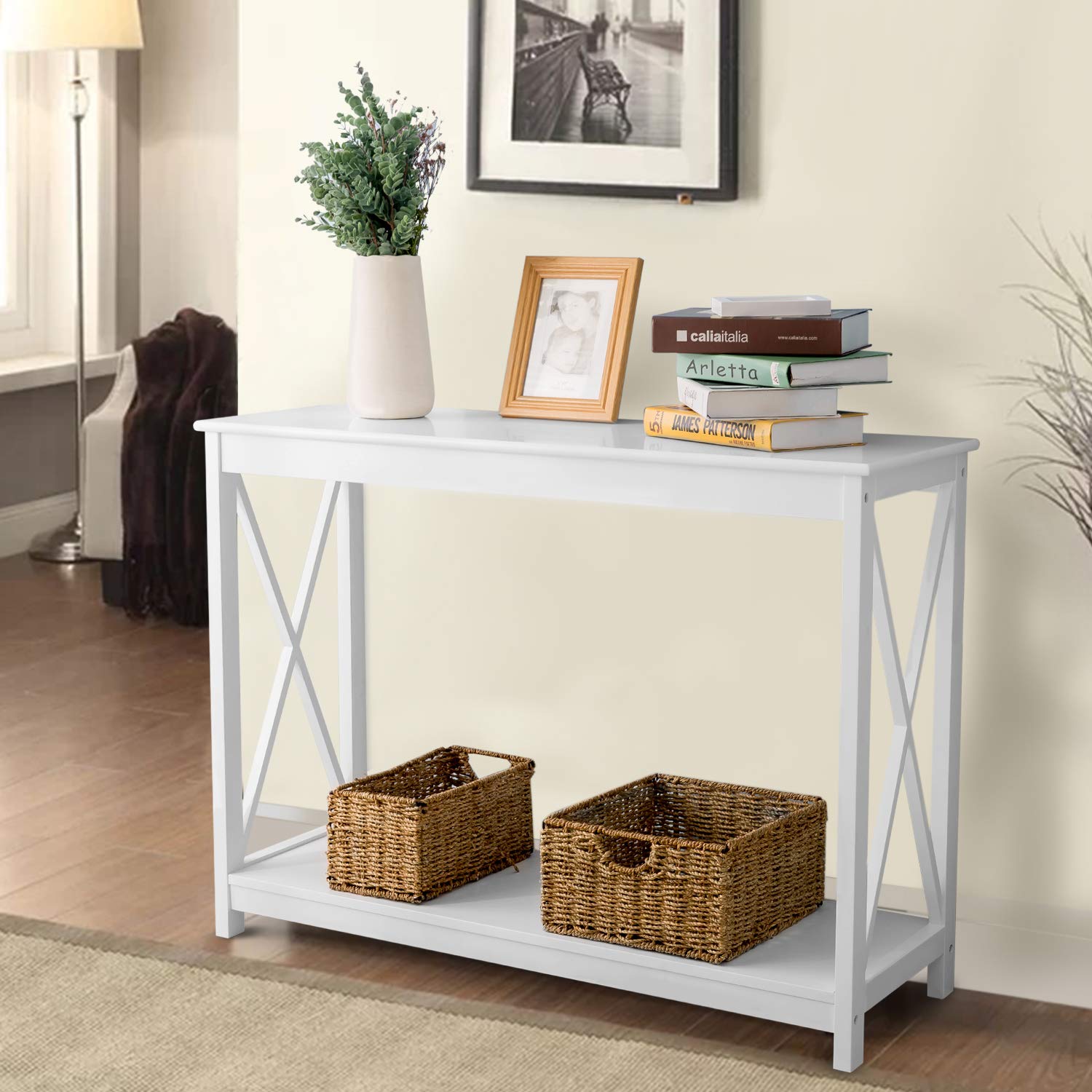 x design mdf white hallway end side console table furniture with shelf