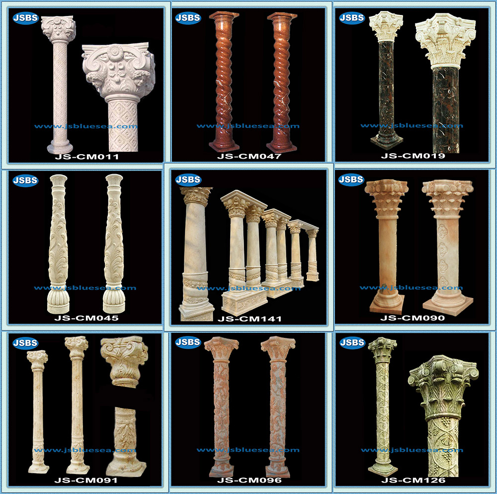 hand carved natural marble decorative column caps