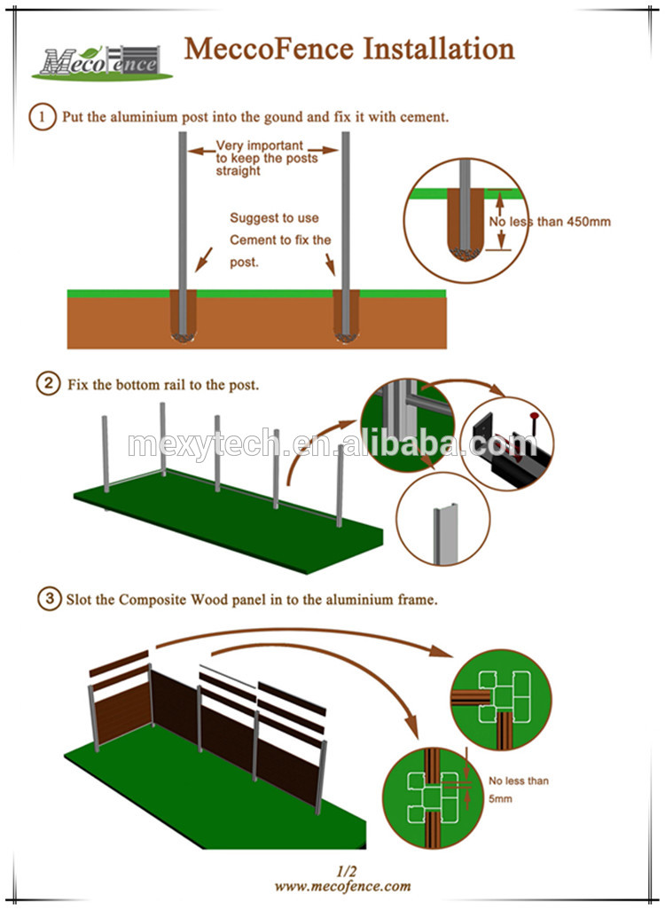 outdoor using wooden plastic wpc fence panels compositing fencing