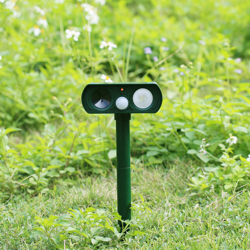 HRS high quality outdoor use pir sensor red led tirgger indicator ultrasonic animal repeller