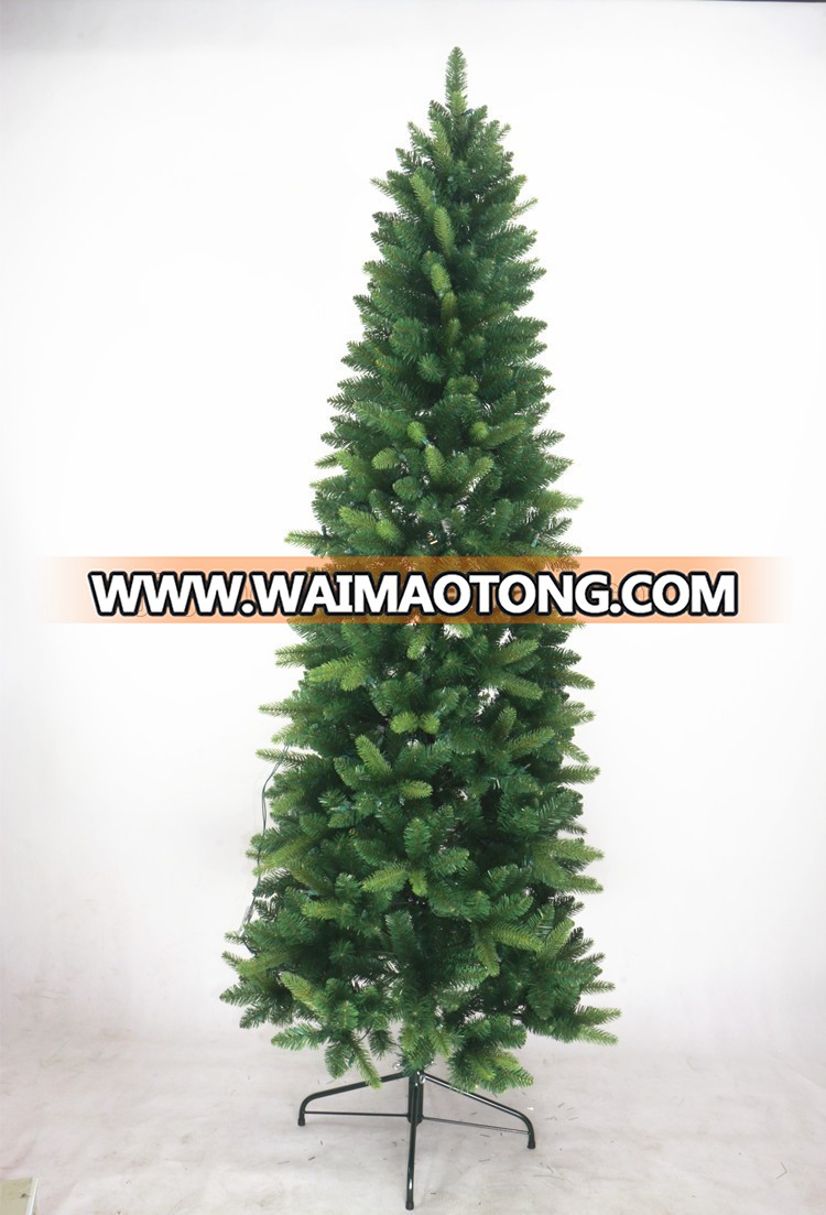 8m green pvc slim christmas tree