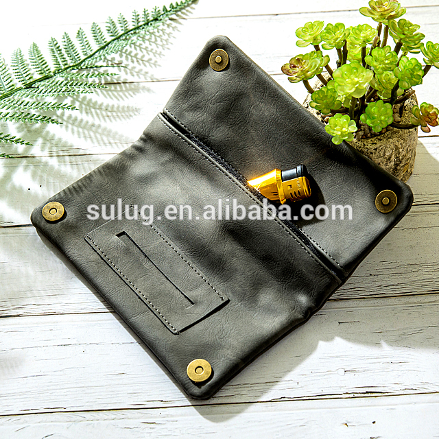 High quality Newest customized Wallet Leather tobacco pouch case rolling cigarettesoft pu leather tobacco pouch