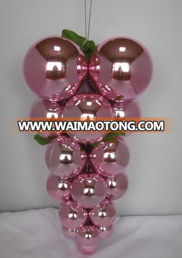 Plastic christmas ball ornaments bunch of grapes shape balls