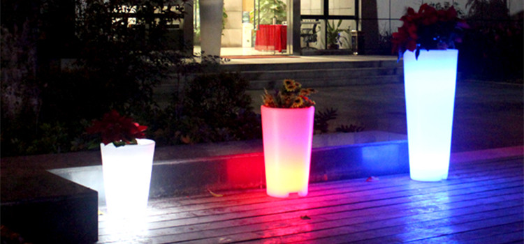 Bright Color Outdoor Led Flower Pot