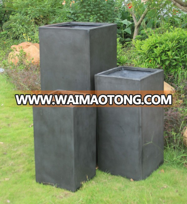 Garden decorative tall square flower pots, villa planting pots, fiberglass planting planters