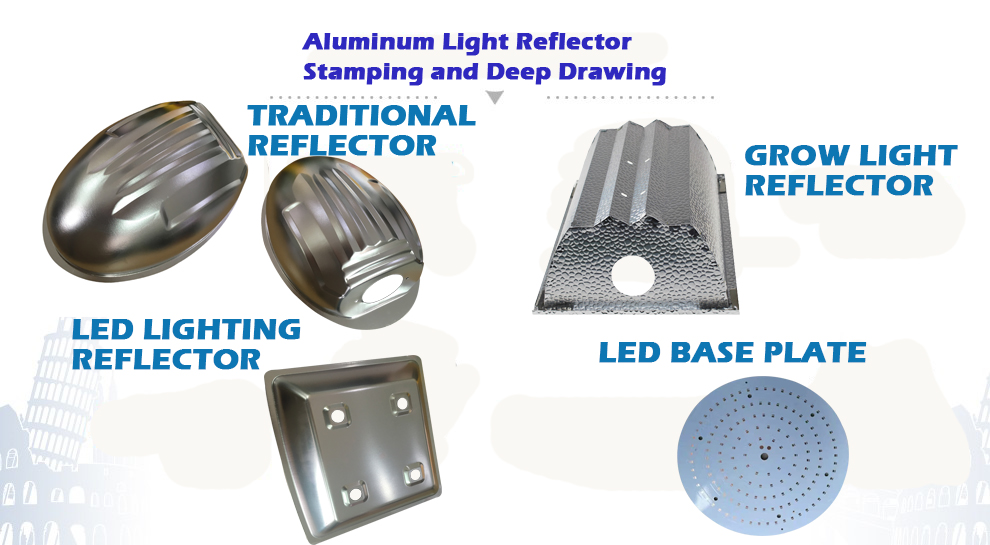 customized OEM cnc stamping aluminum deep drawing 1090 high reflectance street light REFLECTOR