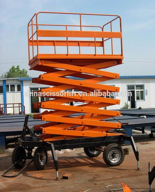 Electric scissor lift four wheels mobile scissor lift manual full rise scissor lif WLY0.5-10